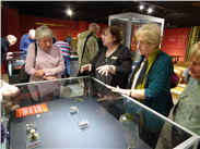 Our inspiring guide, Cathy Shingler, with some of the Friends, examine part of the exquisite C7-9th Anglo-Saxon Staffordshire Hoard.